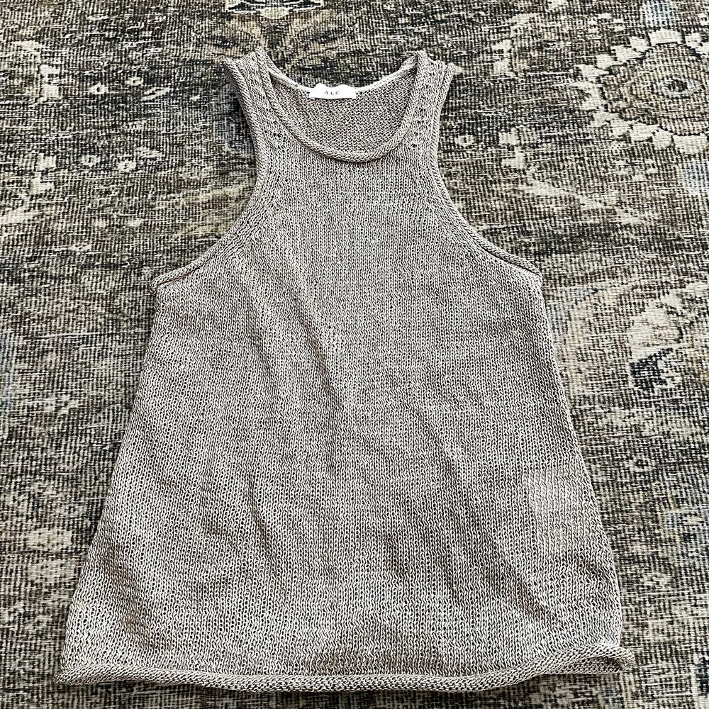 A.L.C. Nelly Open Knit Tank Top Sand Women's Size S
